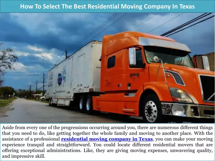 how to select the best residential moving company in texas