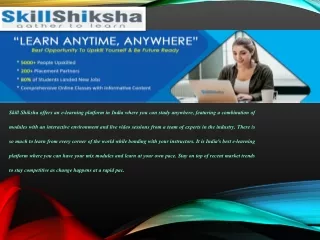 skill shiksha offers an e learning platform