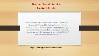 Brother Repair Service Center Florida