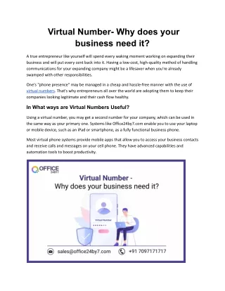 virtual number why does your business need it