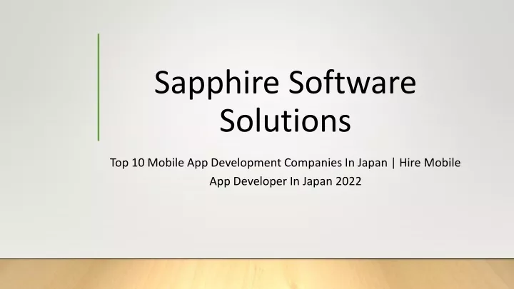 sapphire software solutions