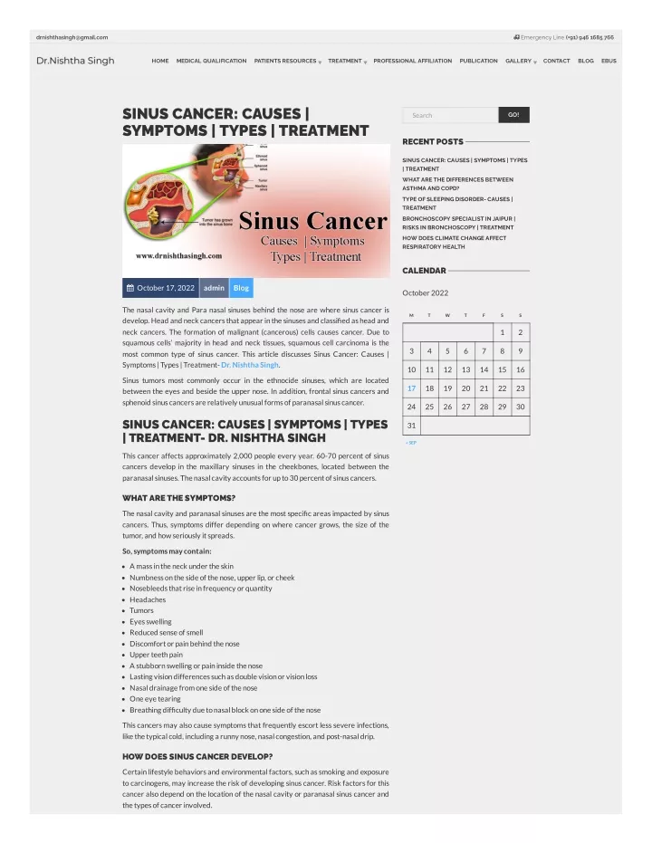 Ppt Sinus Cancer Causes Symptoms Types Treatment Powerpoint Presentation Id11685025