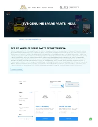 TVS Parts Exporter- Leading Exporter India
