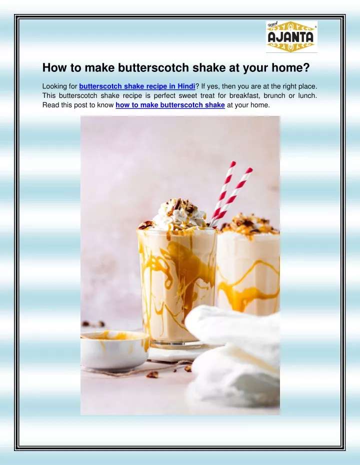 how to make butterscotch shake at your home