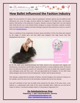 How Ballet Influenced the Fashion Industry