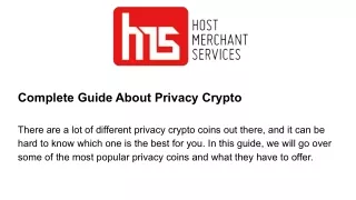 complete guide about privacy crypto