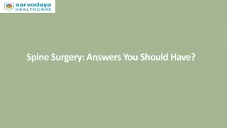 spine surgery answers you should have