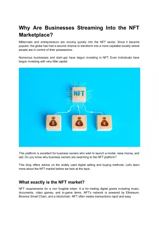 Why Are Businesses Streaming Into the NFT Marketplace_