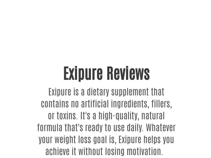 exipure reviews exipure is a dietary supplement