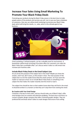 Increase Your Sales Using Email Marketing To Promote Your Black Friday Deals - Cueball Creative