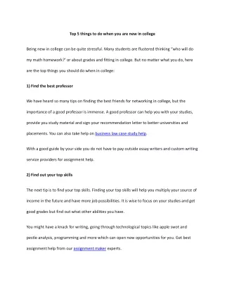 top 5 things to do when you are new in college