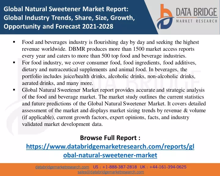 global natural sweetener market report global
