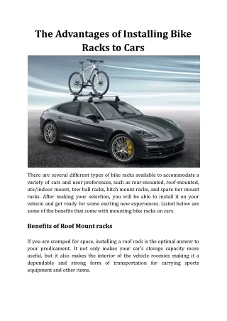 The Advantages of installing Bike Racks to Cars.docx