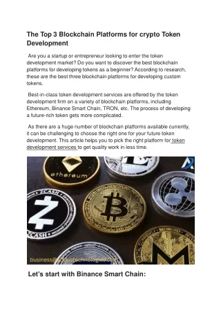 Crypto token development services