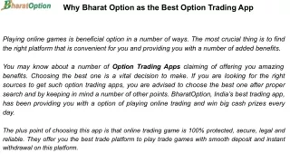 Why Bharat Option as the Best Option Trading App (1)