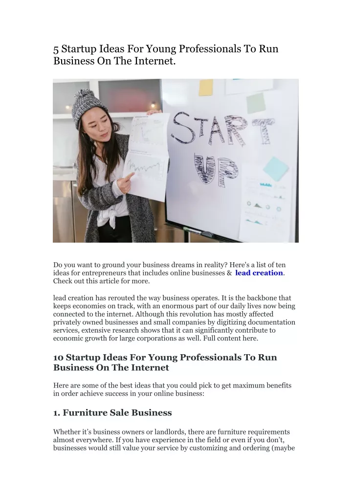 5 startup ideas for young professionals