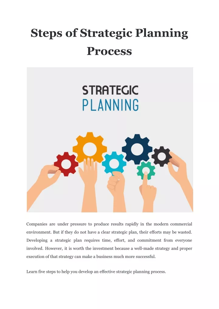 PPT - Steps of Strategic Planning Process PowerPoint Presentation, free ...