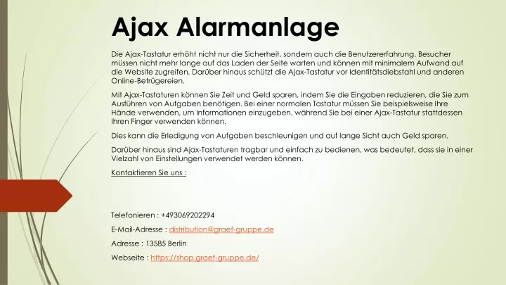 ajax alarmanlage