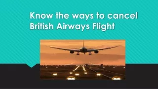 Know the ways to cancel British Airways Flight
