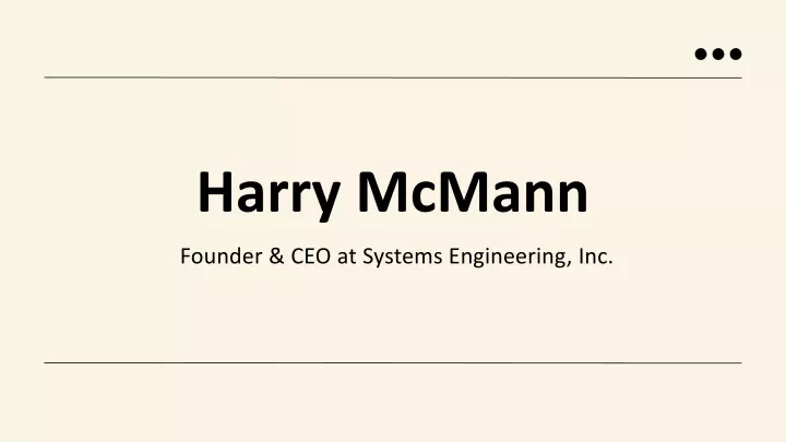 harry mcmann