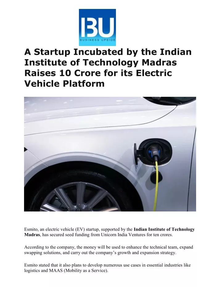 a startup incubated by the indian institute