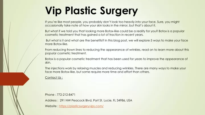 vip plastic surgery