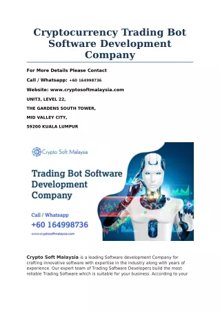 cryptocurrency trading bot software development