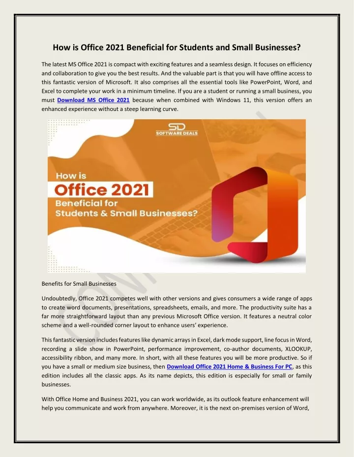 how is office 2021 beneficial for students