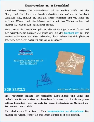 hausbooturlaub mv in deutschland hausbooturlaub