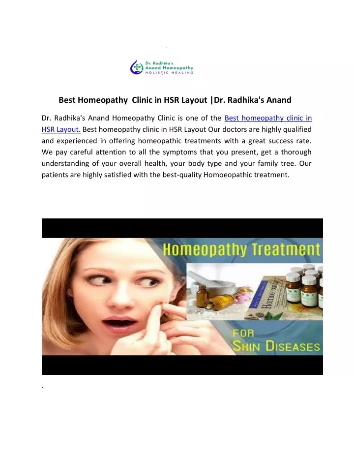 best homeopathy clinic in hsr layout dr radhika