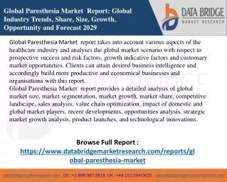 global paresthesia market report global industry