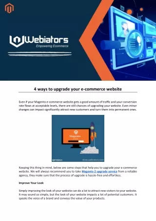 4 ways to upgrade your e commerce website