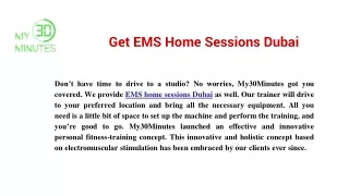 Get EMS Home Sessions Dubai