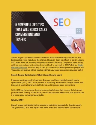 search engine optimization is one of the most