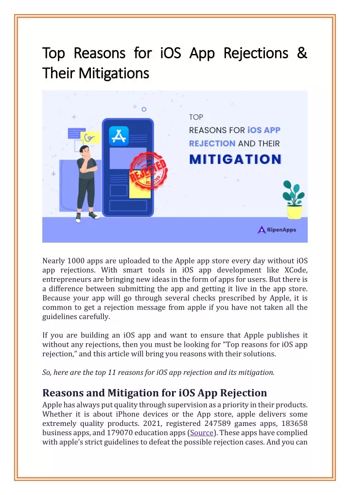 top reasons for ios app rejections top reasons