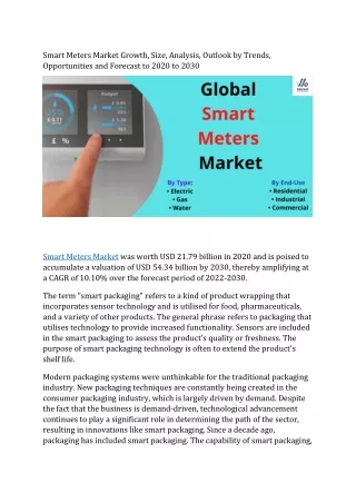 smart meters market growth size analysis outlook