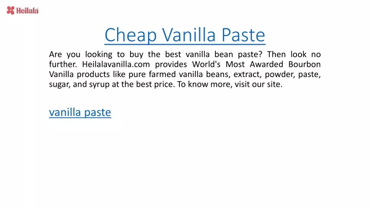 cheap vanilla paste