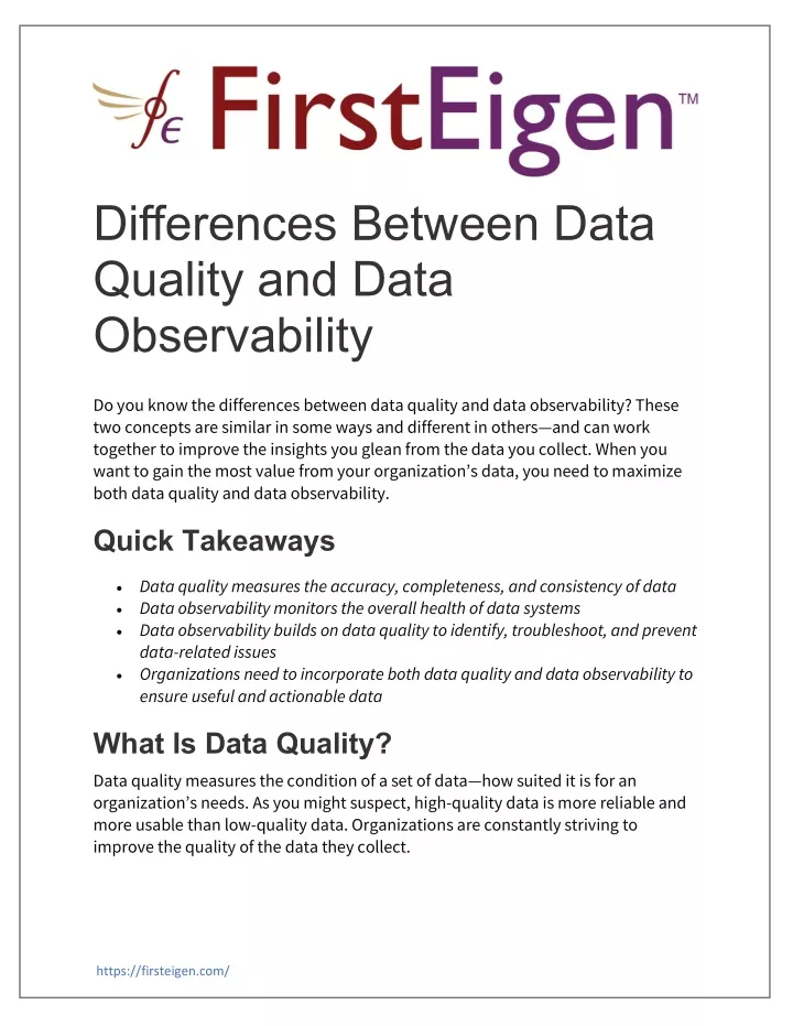 differences between data quality and data