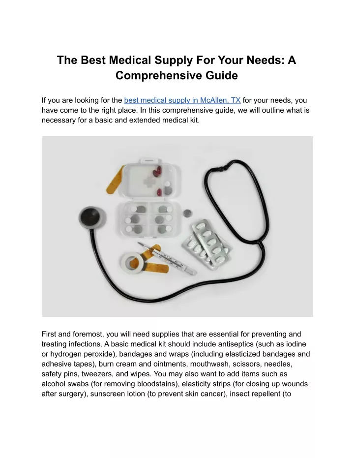 the best medical supply for your needs