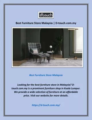 Best Furniture Store Malaysia | D-touch.com.my