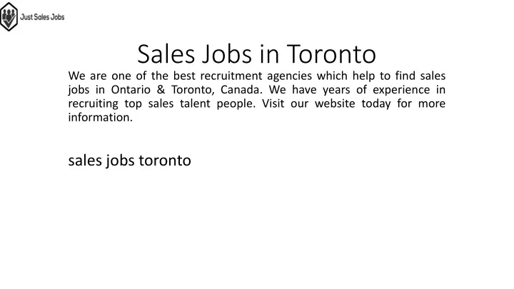 sales jobs in toronto