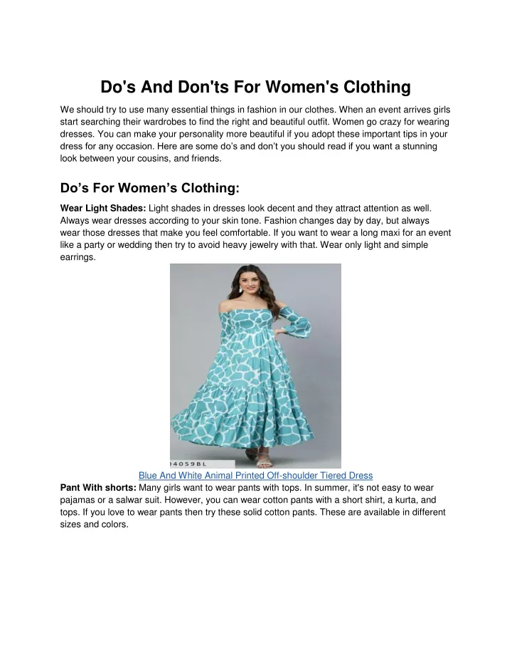 do s and don ts for women s clothing