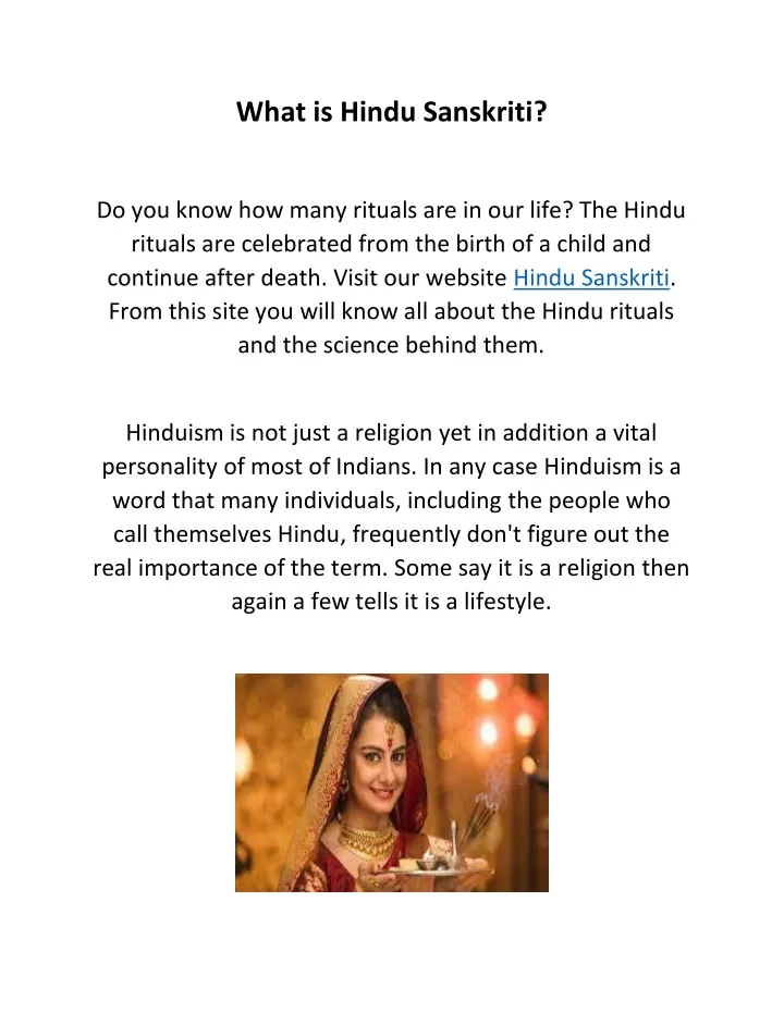 what is hindu sanskriti