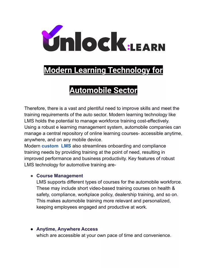 modern learning technology for