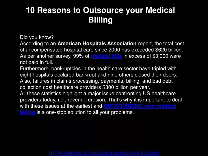 10 reasons to outsource your medical billing