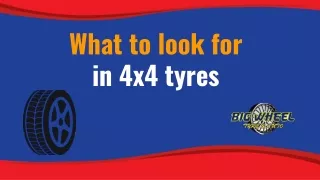 What to look for in 4x4 tyres