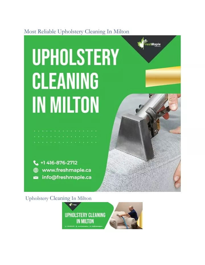 most reliable upholstery cleaning in milton