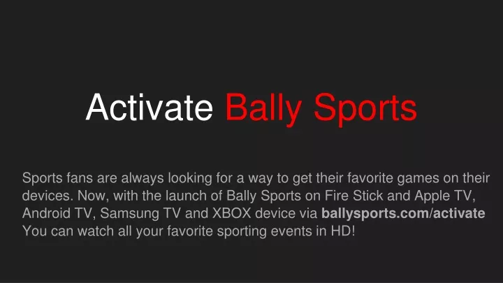 activate bally sports