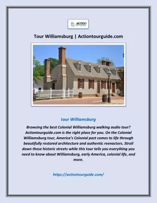 Tour Williamsburg | Actiontourguide.com