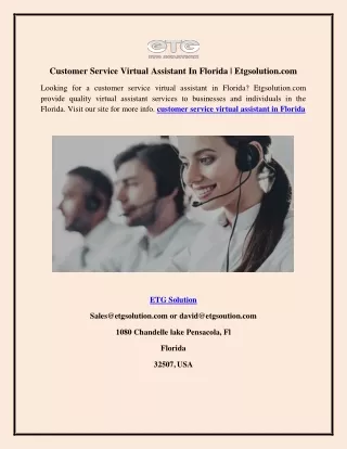 Customer Service Virtual Assistant In Florida Etgsolution.com000